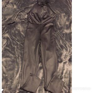 Charlotte Russe Deep plunge halter jumpsuit